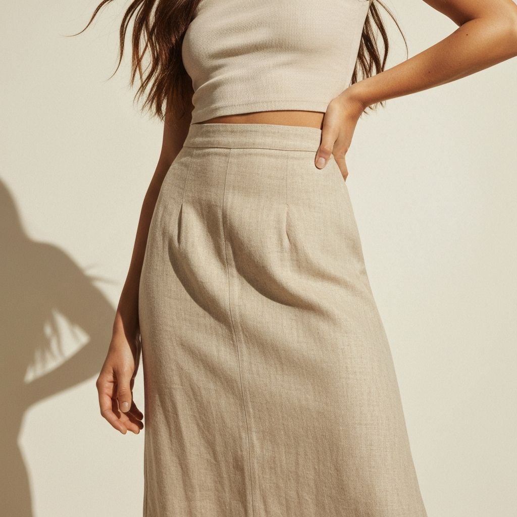 Linen Midi Skirt